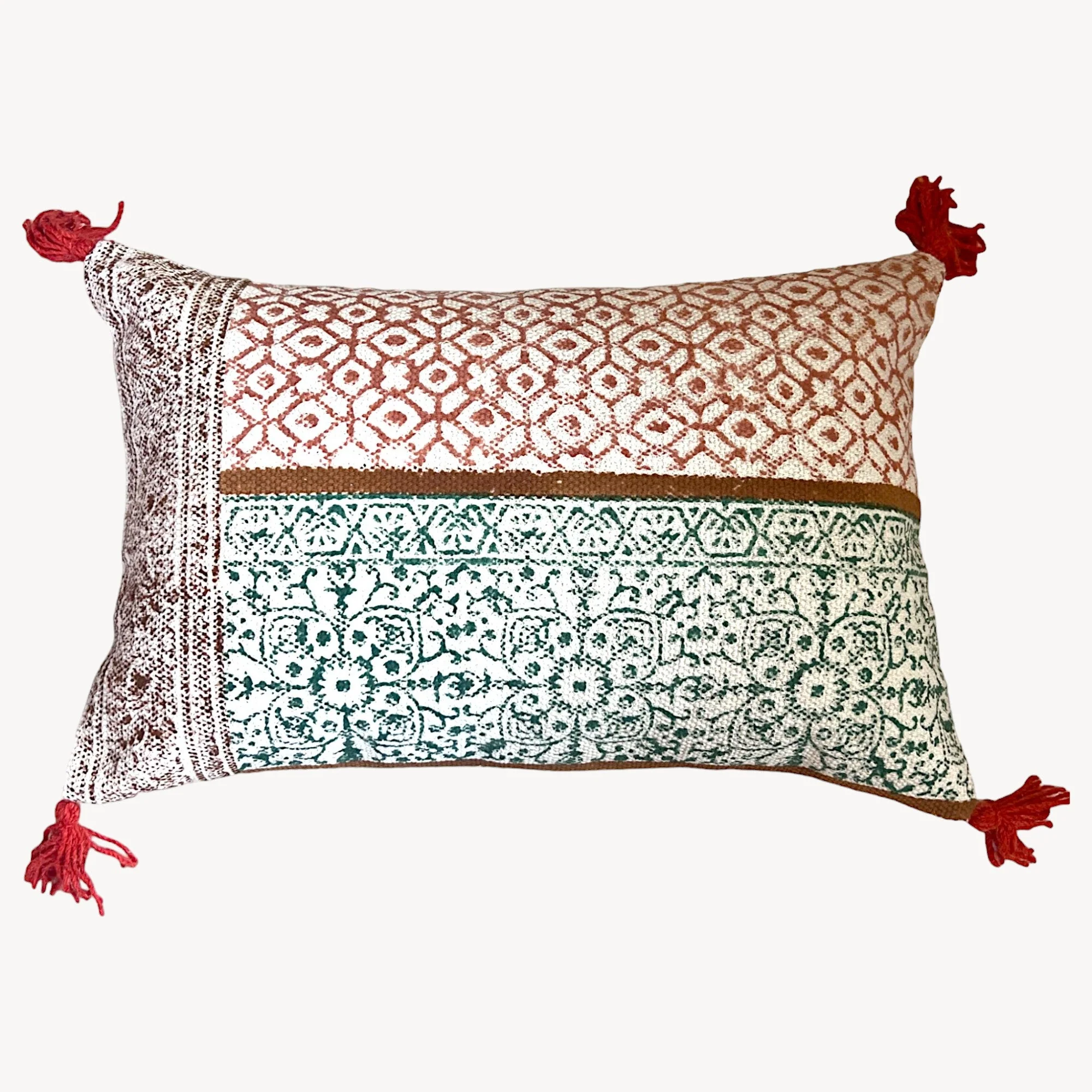 Hand Block Print Rectangular Throw Pillow - Image 3