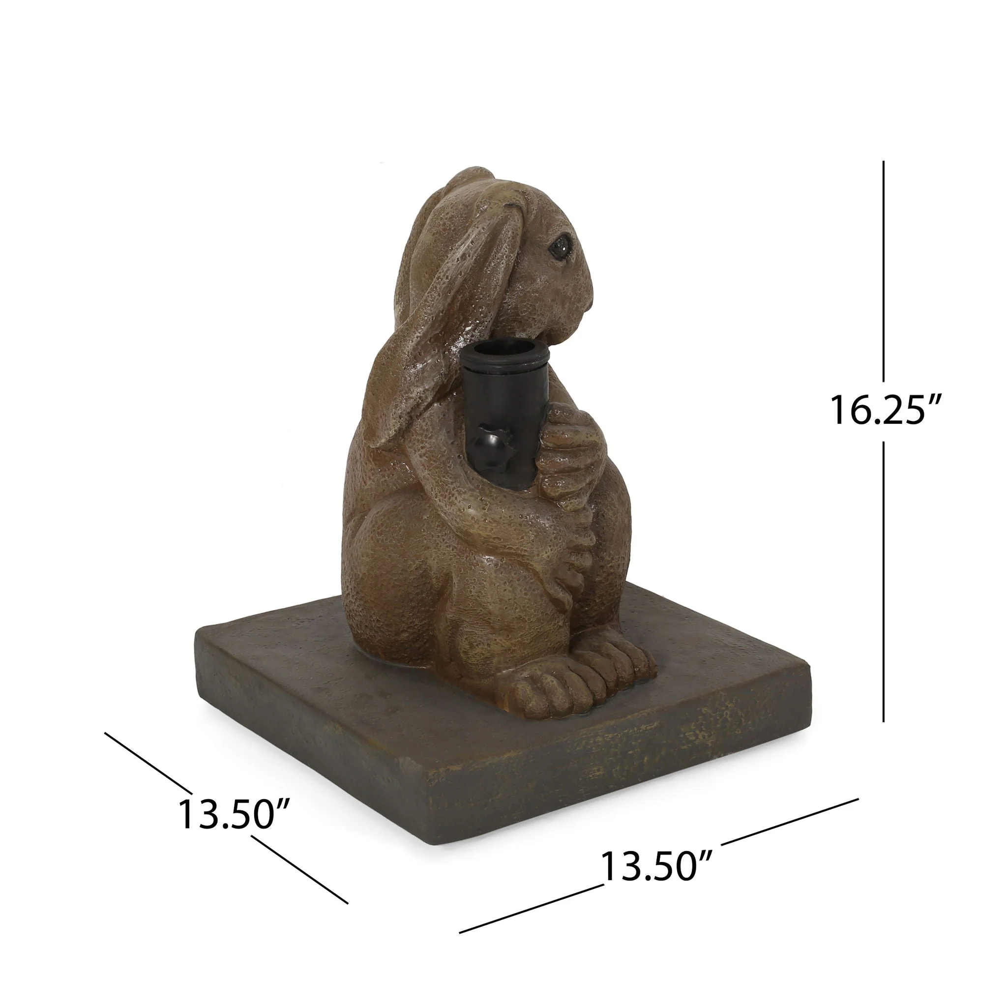 Hand Crafted Rabbit Umbrella Base With Playful Design - Light Brown - Image 3
