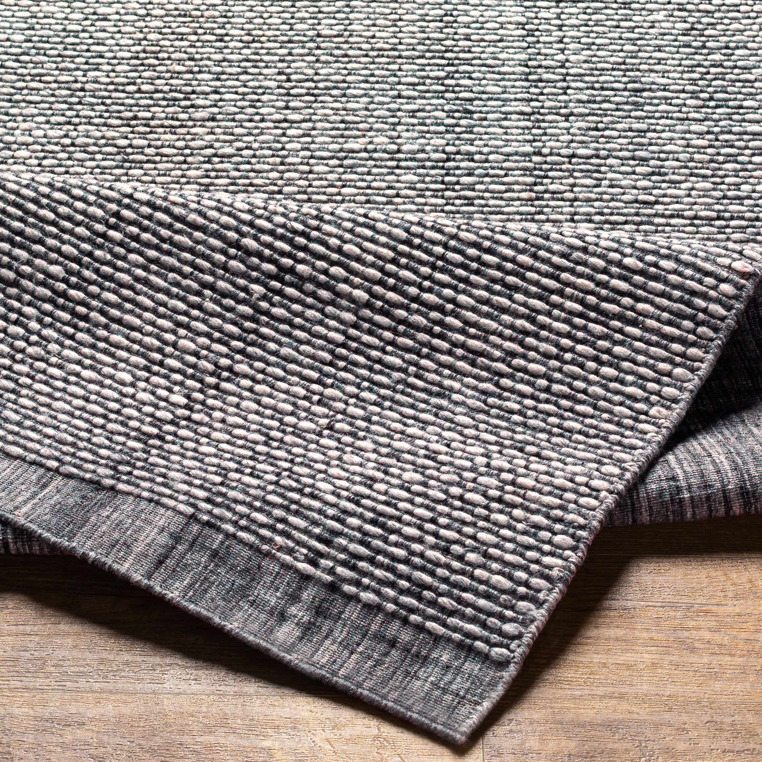 Hand Loomed Light Gray Area Rug - Clearance - Image 4