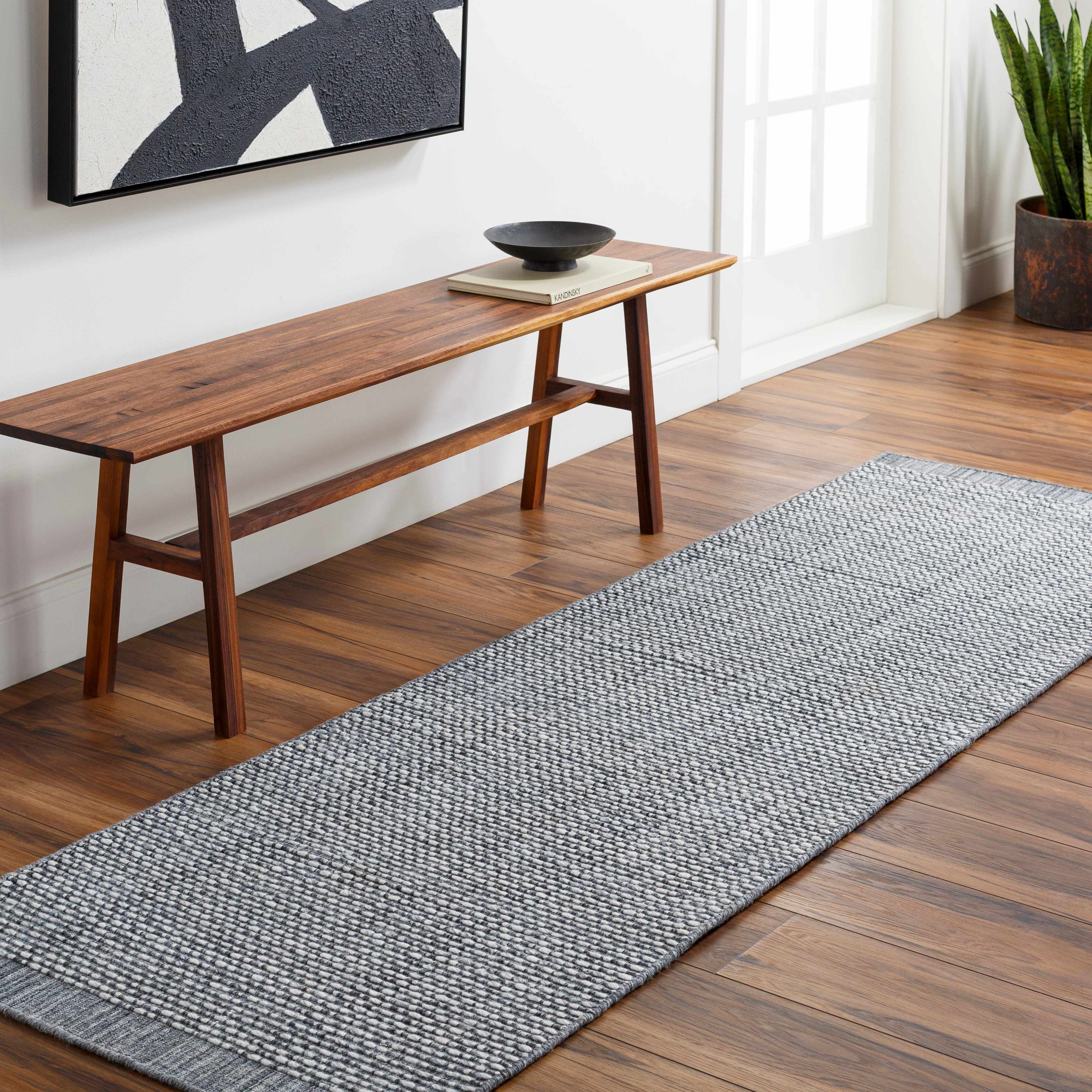 Hand Loomed Light Gray Area Rug - Clearance - Image 5