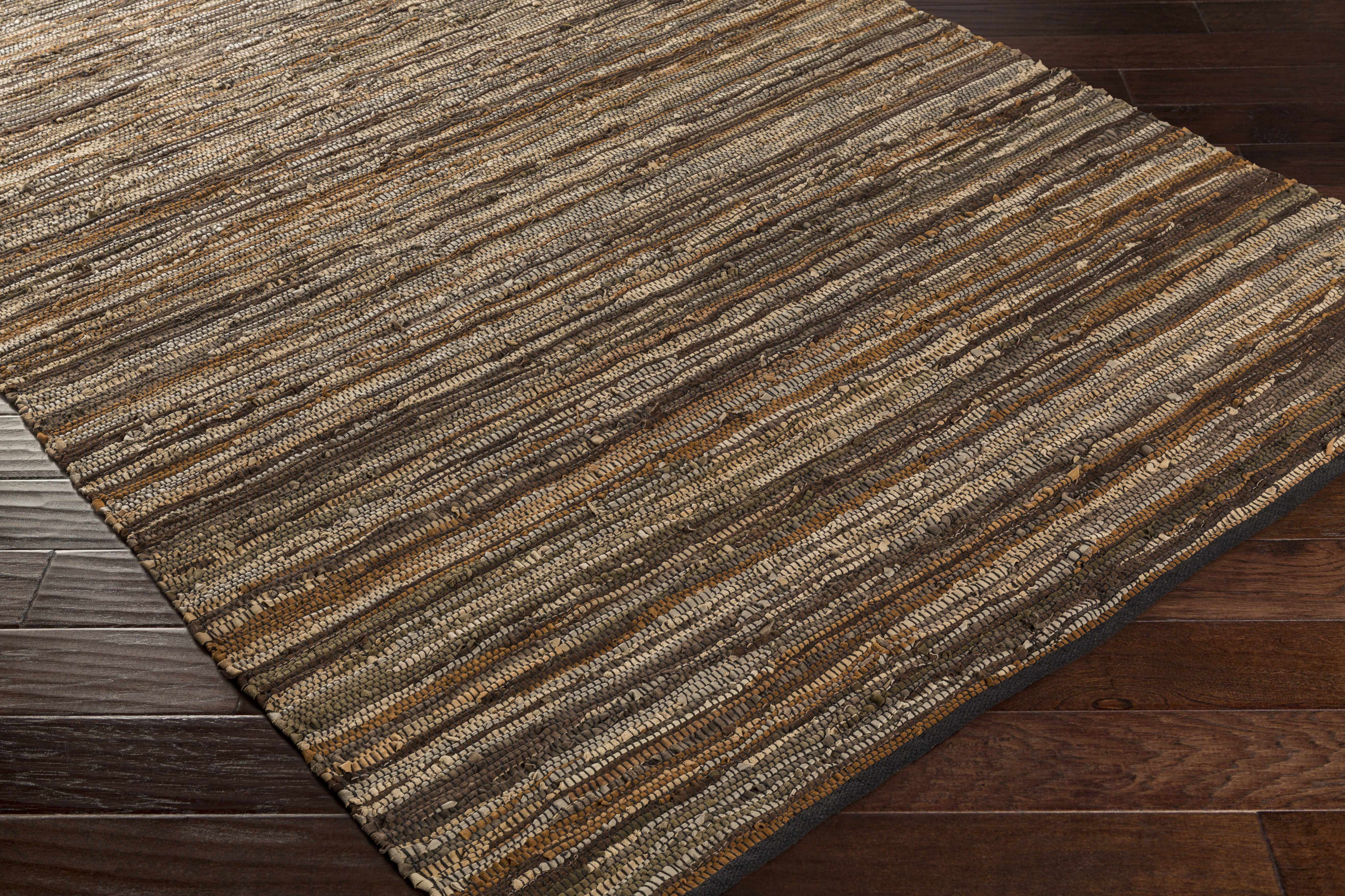 Hand Woven Leather Rag Rug - Image 5