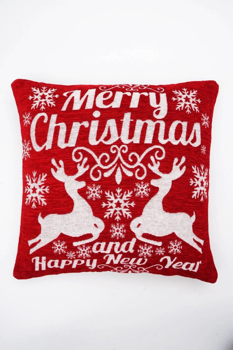 Handcrafted 'Merry Christmas' Jacquard Pillow - Image 3