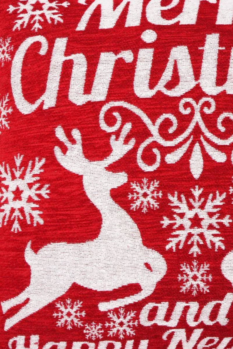 Handcrafted 'Merry Christmas' Jacquard Pillow - Image 4