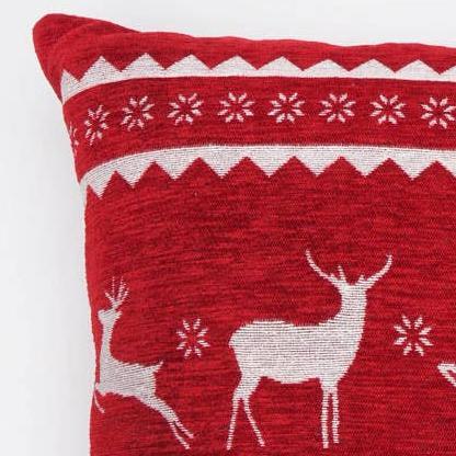 Handcrafted Reindeer Jacquard Pillow - Image 5