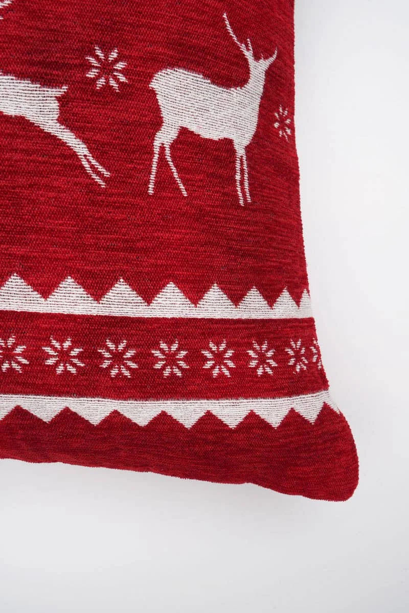 Handcrafted Reindeer Jacquard Pillow - Image 7