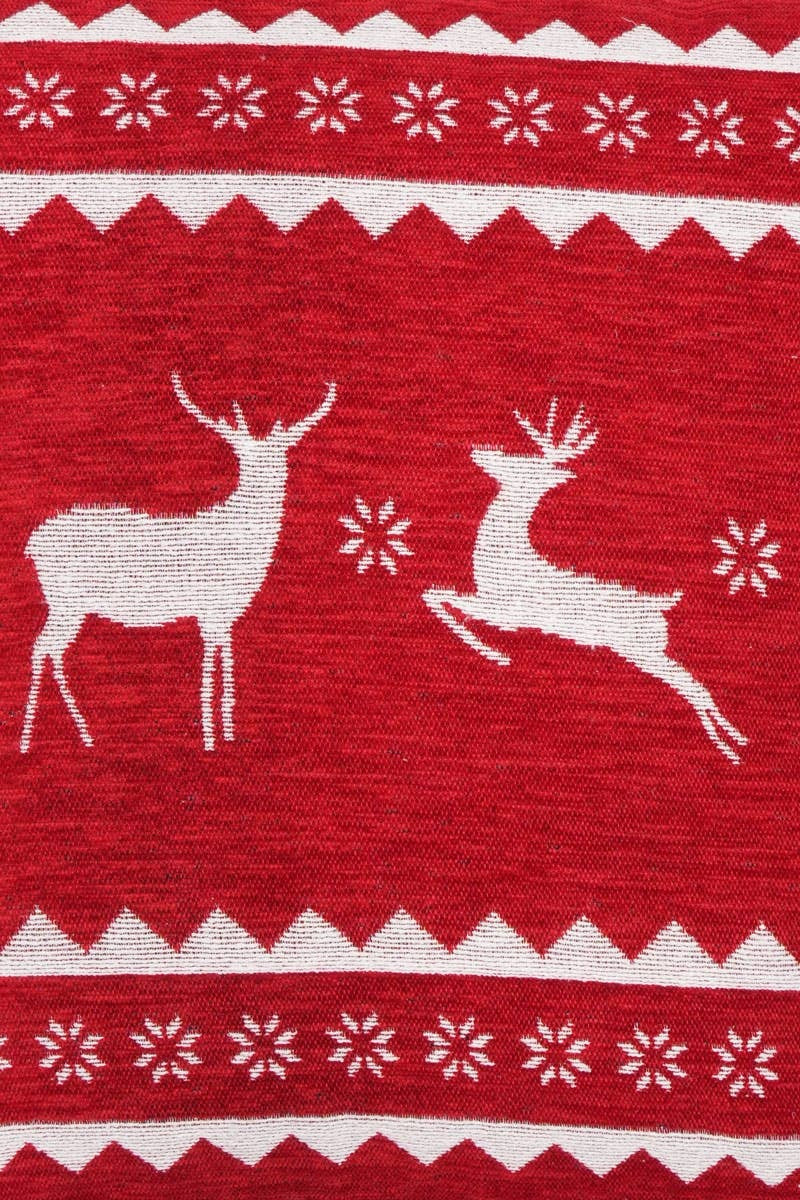 Handcrafted Reindeer Jacquard Pillow - Image 8