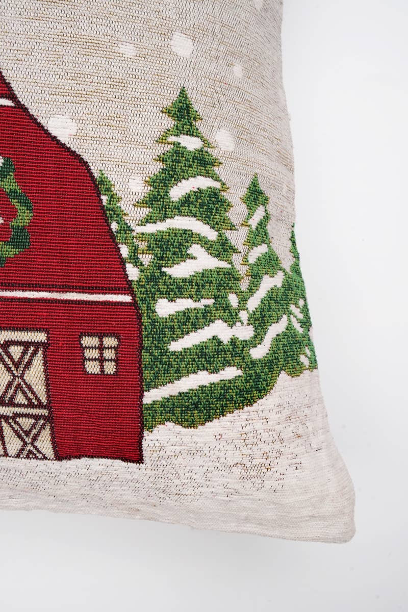 Handcrafted Snow Hut Jacquard Pillow - Image 2