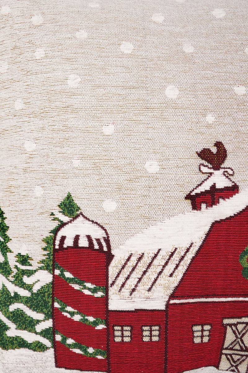Handcrafted Snow Hut Jacquard Pillow - Image 3