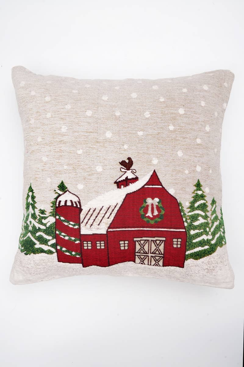 Handcrafted Snow Hut Jacquard Pillow - Image 4