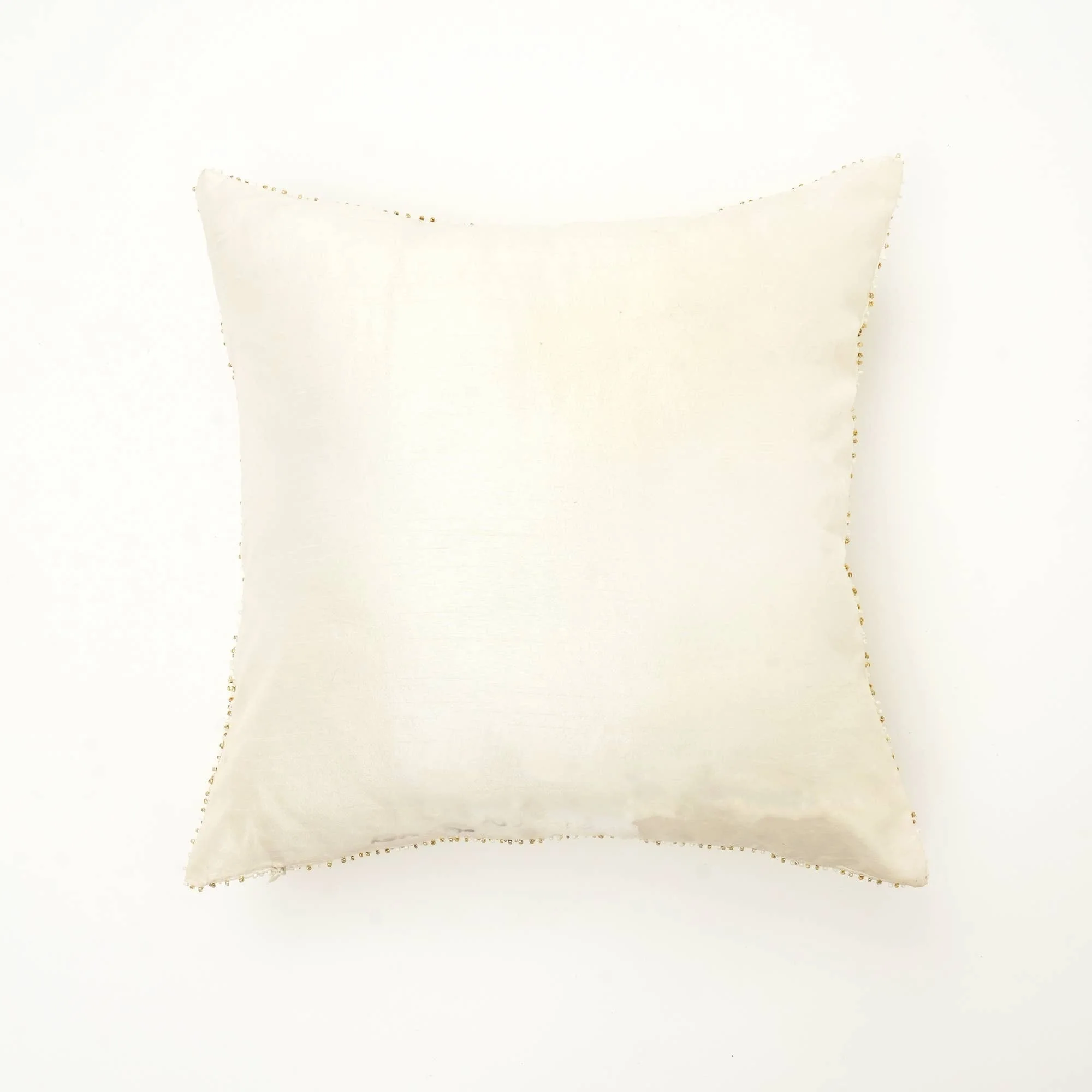 Handcrafted Snowflake Embroidered Cotton Throw Pillow - Image 5