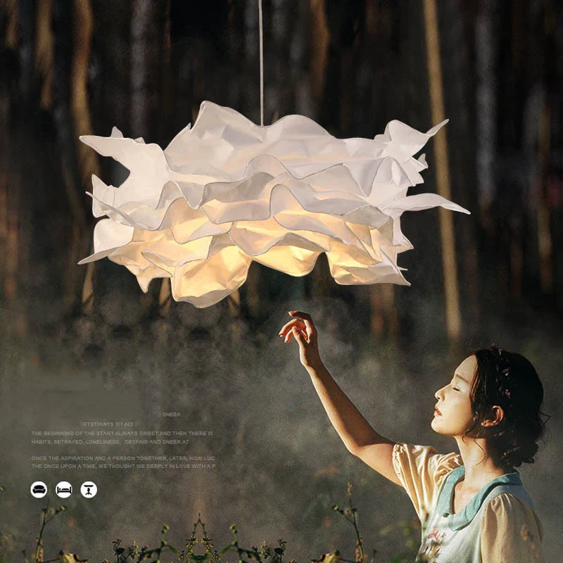 Handmade Paper Pendant Light E27 DIY Hanging Ceiling Lamp for Restaurant Shop XL - Image 2