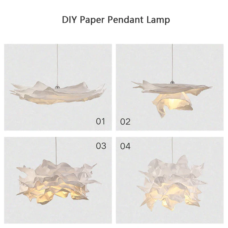 Handmade Paper Pendant Light E27 DIY Hanging Ceiling Lamp for Restaurant Shop XL - Image 6