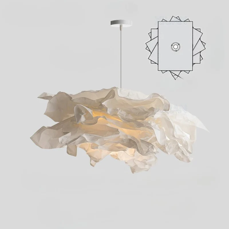 Handmade Paper Pendant Light E27 DIY Hanging Ceiling Lamp for Restaurant Shop XL - Image 8