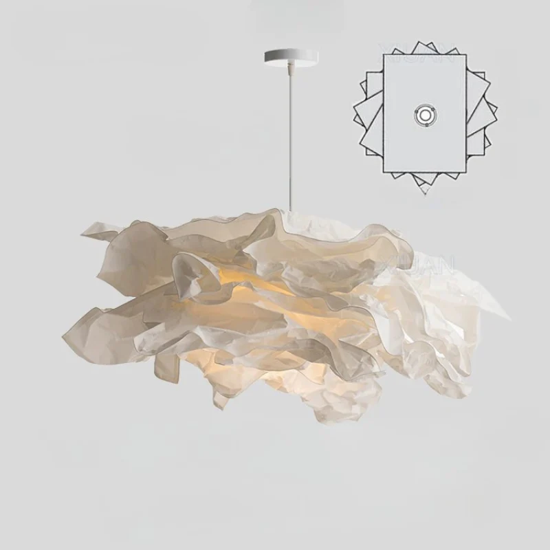 Handmade Paper Pendant Light E27 DIY Hanging Ceiling Lamp for Restaurant Shop XL - Image 9