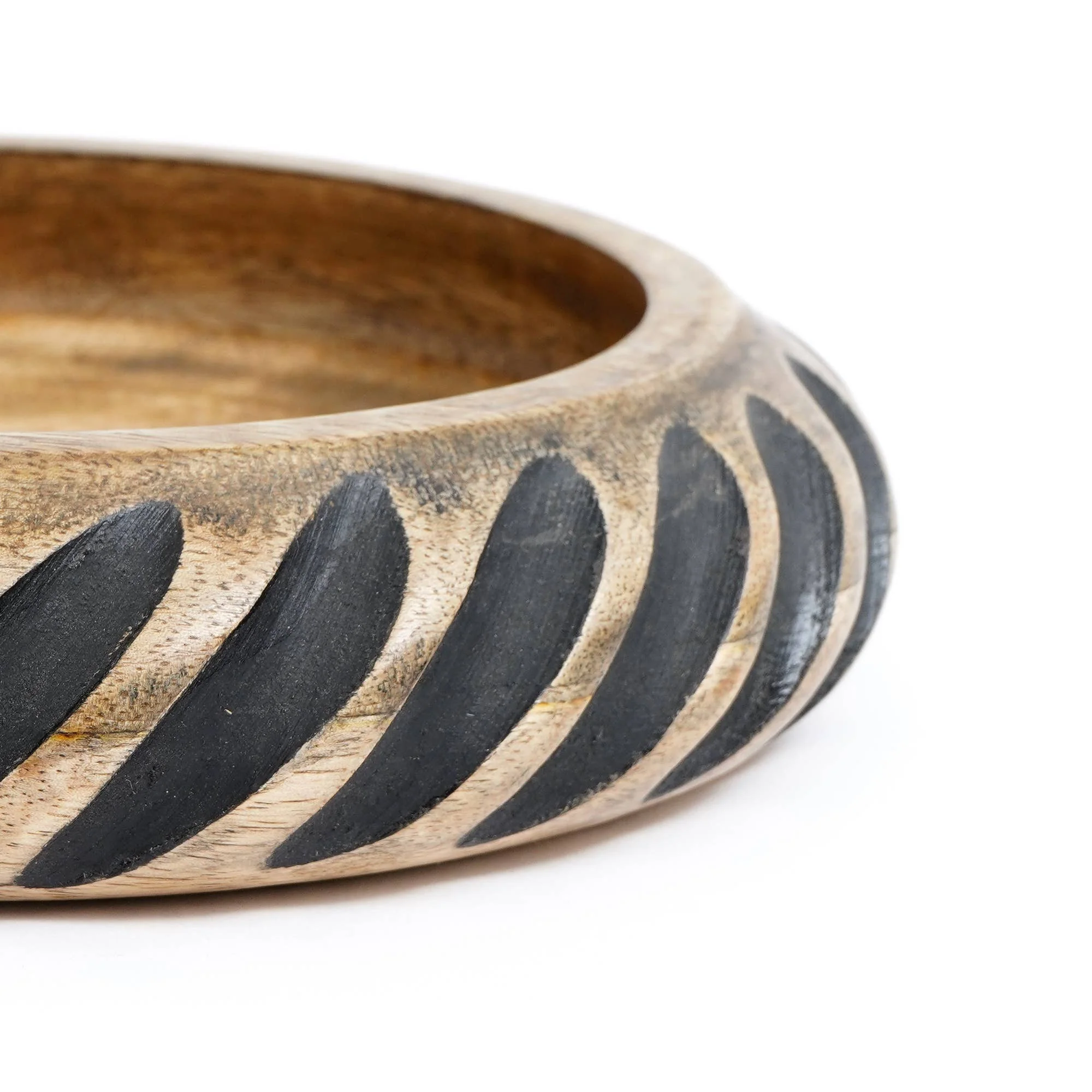 Handmade Wooden Bowl with Black Filler – Unique Artisan Craft - Image 2