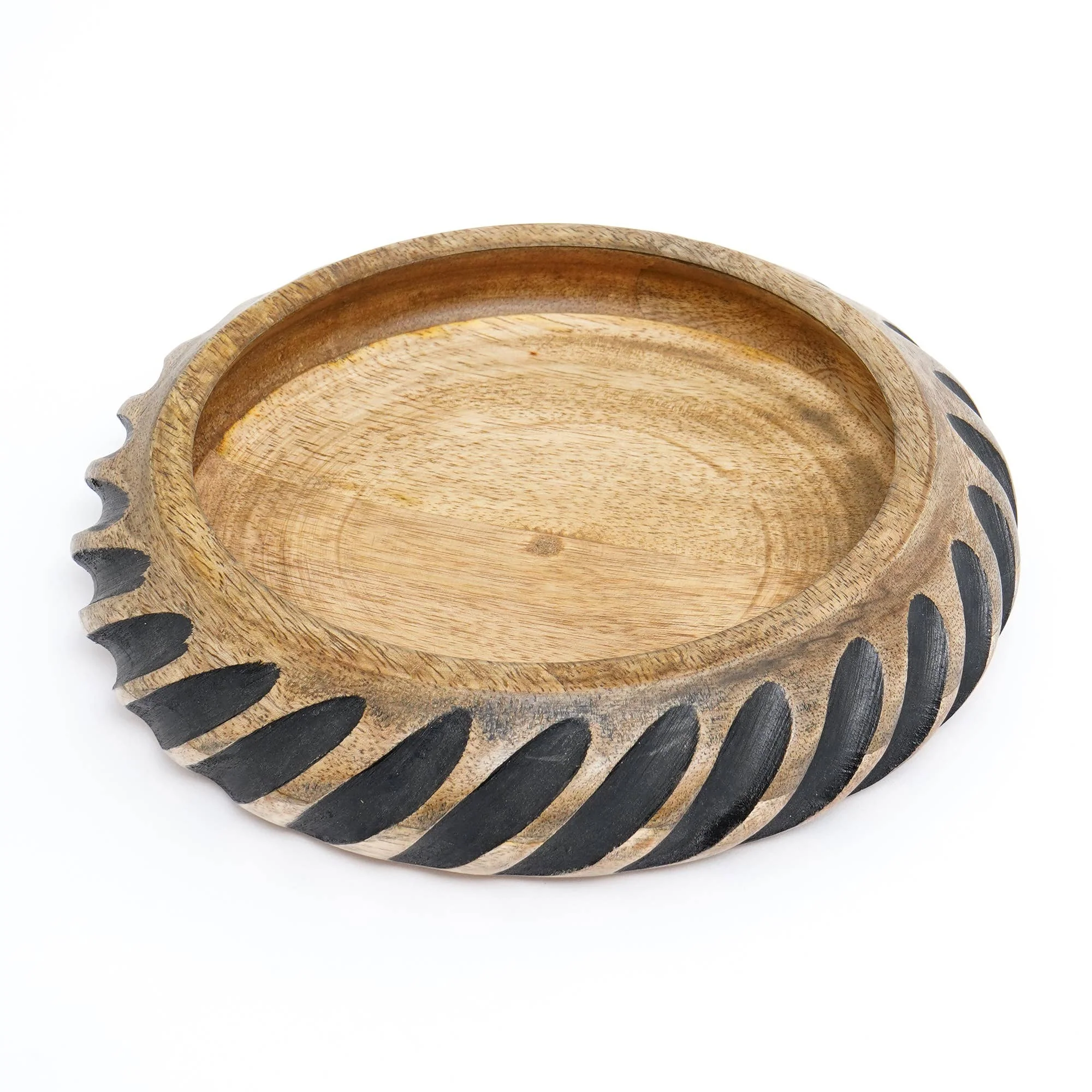 Handmade Wooden Bowl with Black Filler – Unique Artisan Craft - Image 3