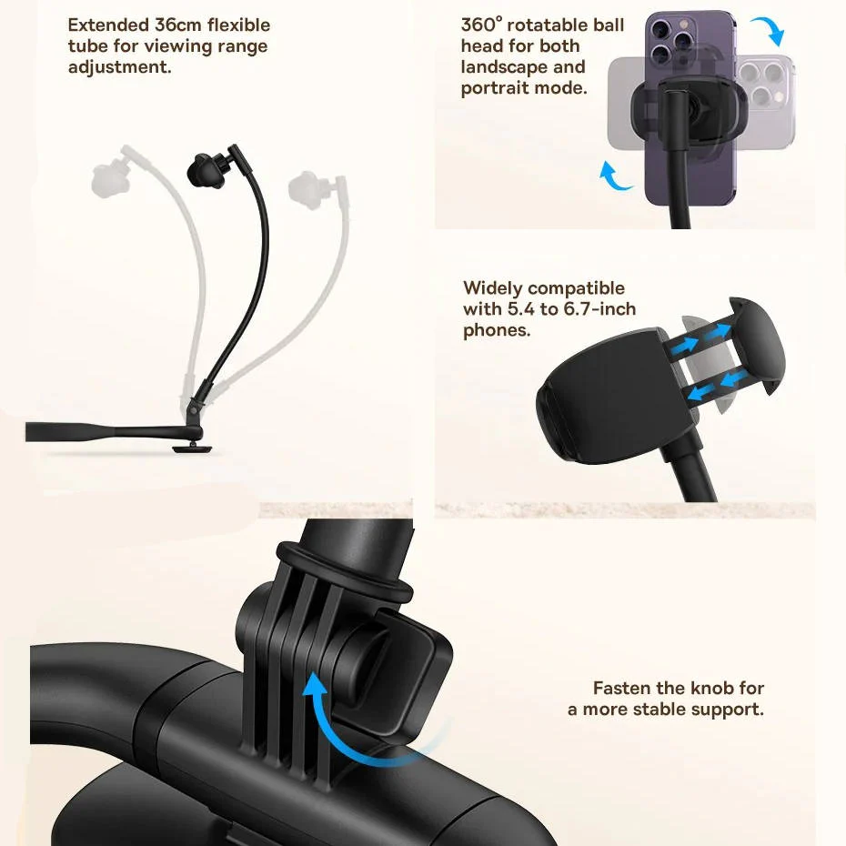 Hands-Free Neck Phone Holder Adjustable Flexible Mount for Bed & Desk - Image 6