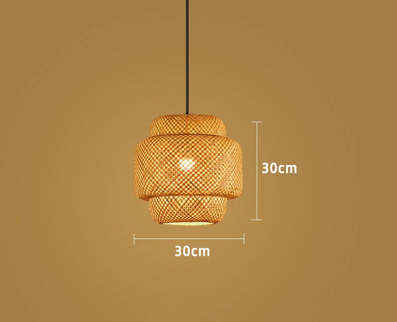 Handwoven Bamboo Rattan Pendant Lamp – Natural Wicker LED Hanging Light E27 - Image 12