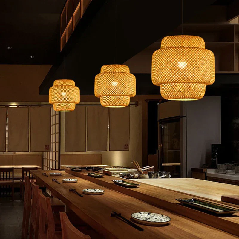 Handwoven Bamboo Rattan Pendant Lamp – Natural Wicker LED Hanging Light E27 - Image 2