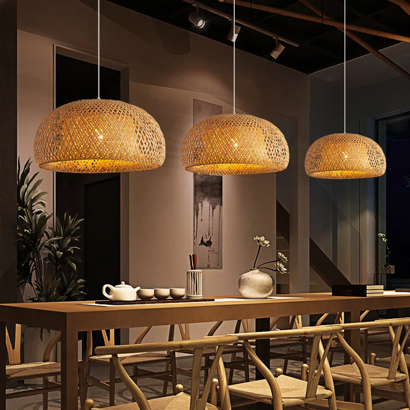 Handwoven Bamboo Rattan Pendant Lamp – Natural Wicker LED Hanging Light E27 - Image 3