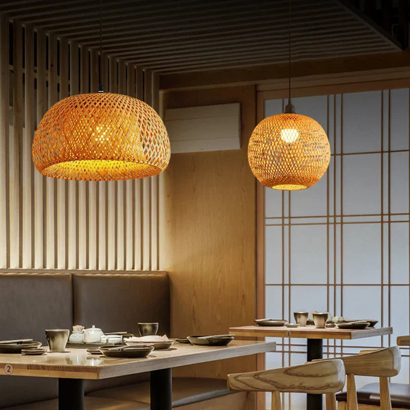 Handwoven Bamboo Rattan Pendant Lamp – Natural Wicker LED Hanging Light E27 - Image 4
