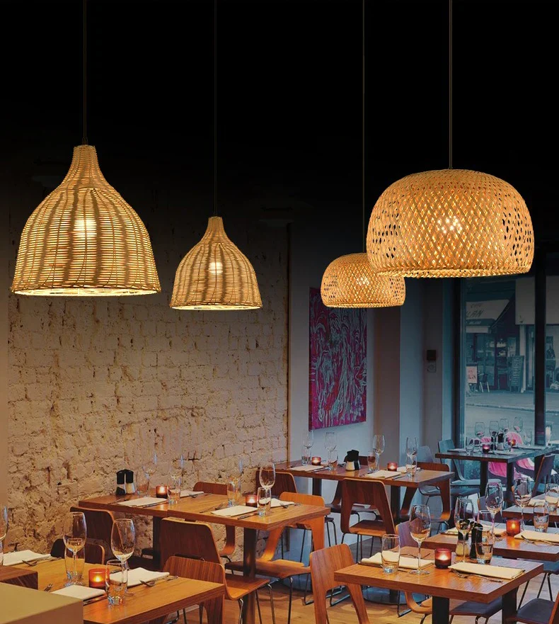 Handwoven Bamboo Rattan Pendant Lamp – Natural Wicker LED Hanging Light E27 - Image 8