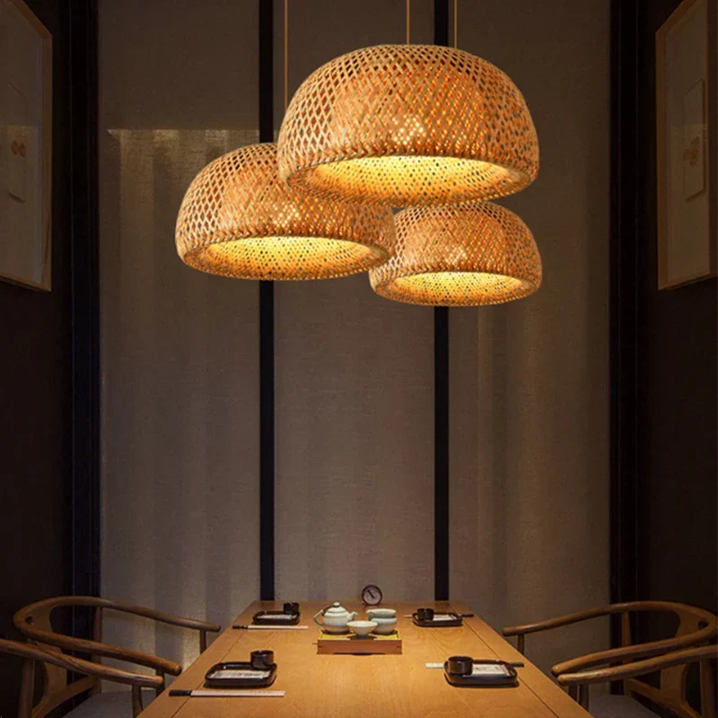 Handwoven Chinese Bamboo Pendant Lamp – Woven Hanging Light for Restaurant & Home - Image 6
