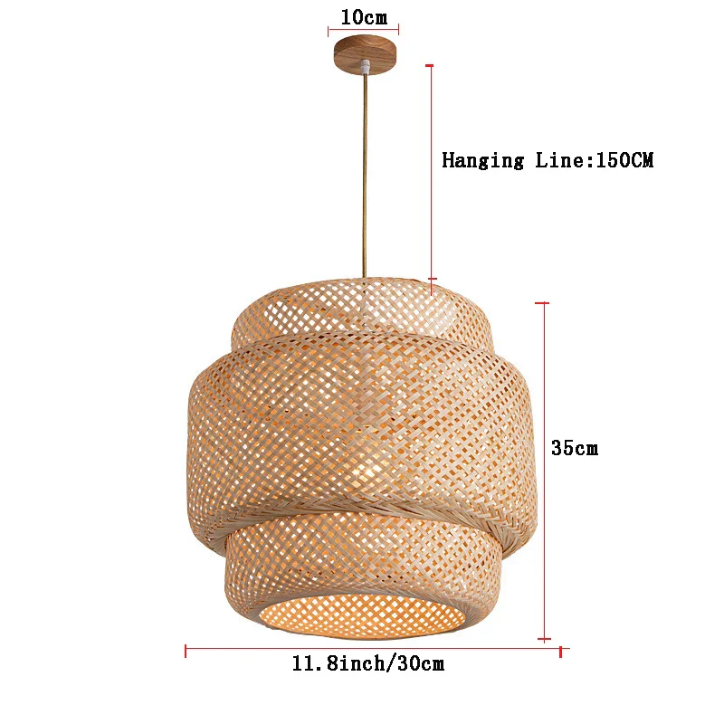 Handwoven Chinese Bamboo Pendant Lamp – Woven Hanging Light for Restaurant & Home - Image 7