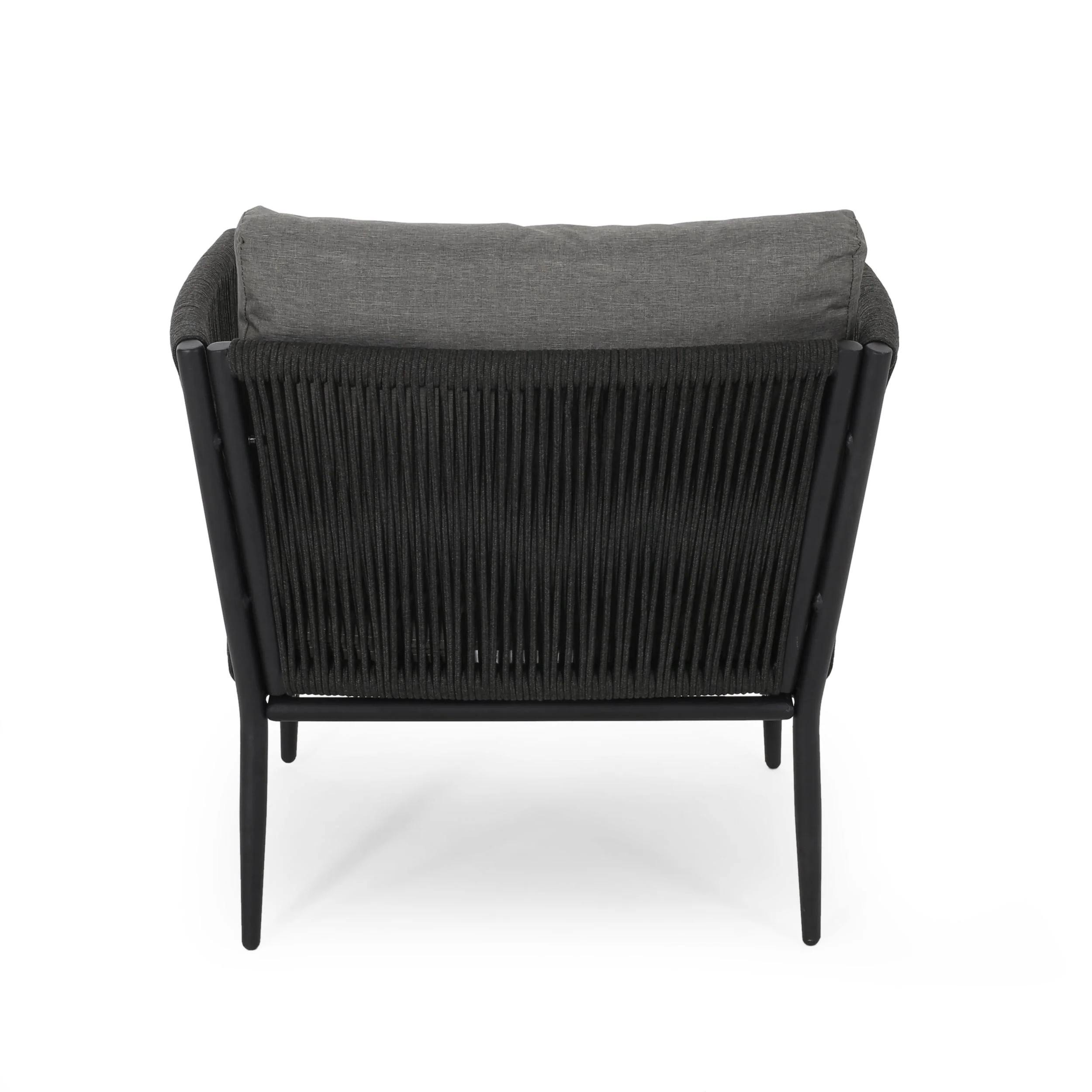Hanford Modern Club Chair with Woven Rope Design in Grey - Image 12