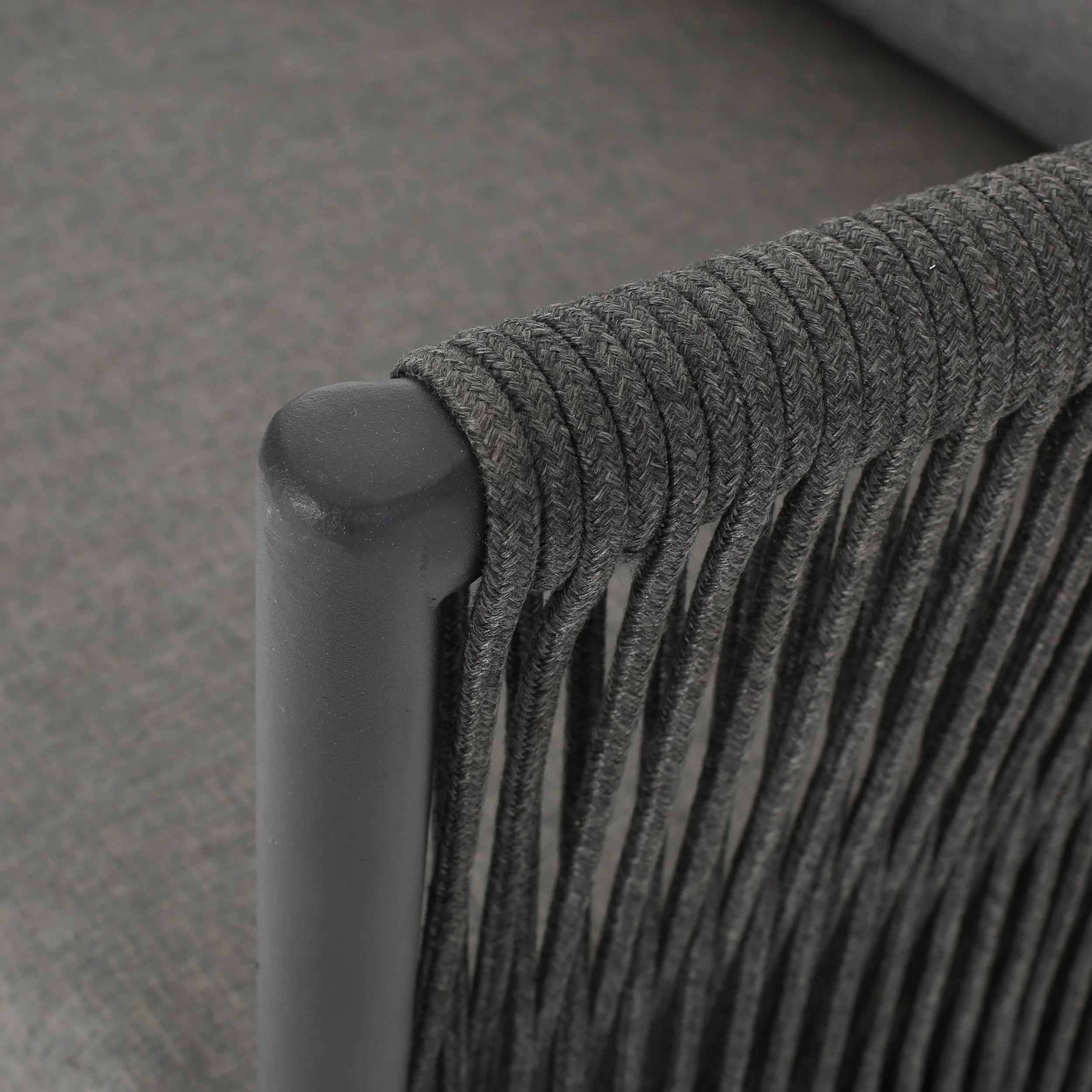 Hanford Modern Club Chair with Woven Rope Design in Grey - Image 14