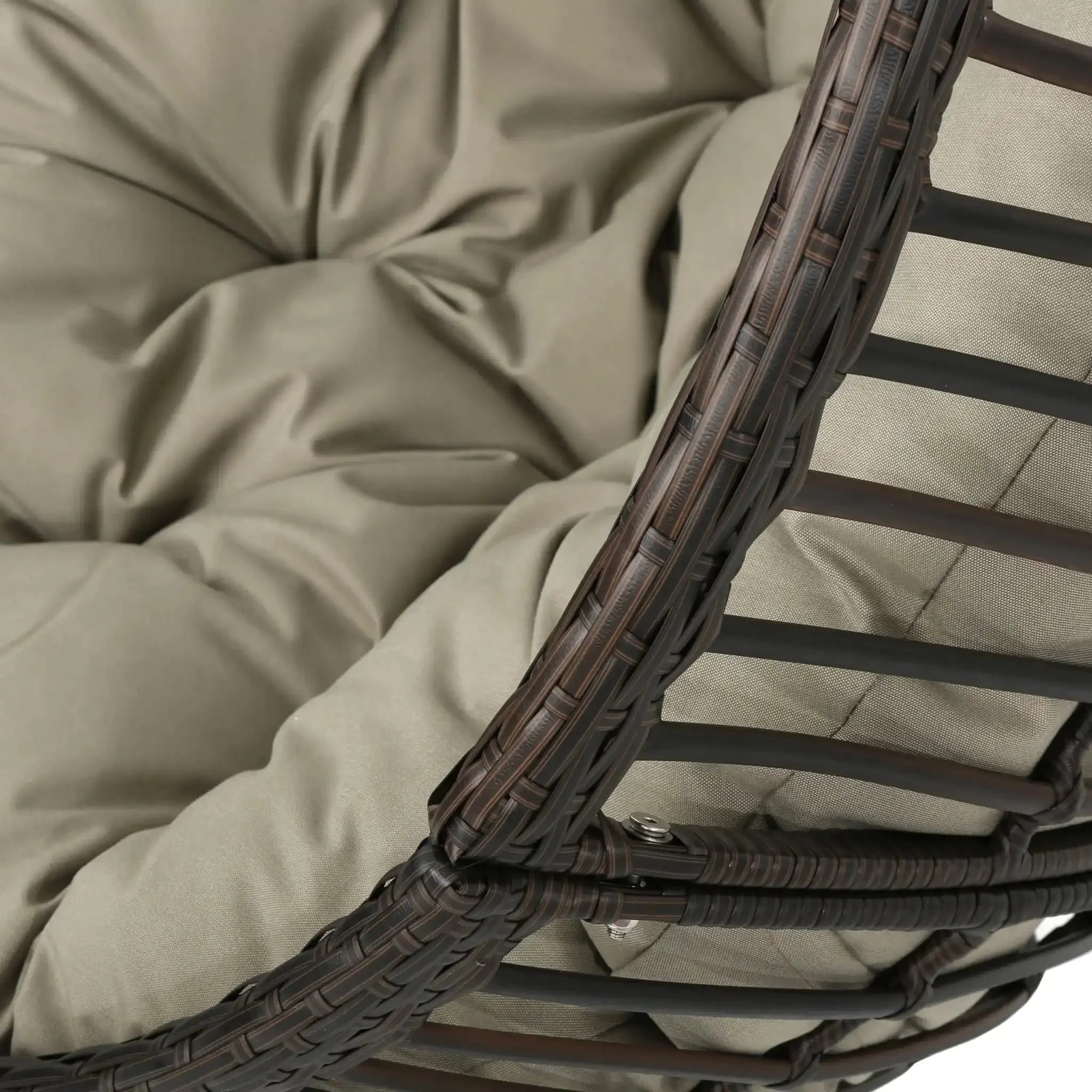 Hanging Basket Chair With Metal Frame And Seat Cushion - Image 3