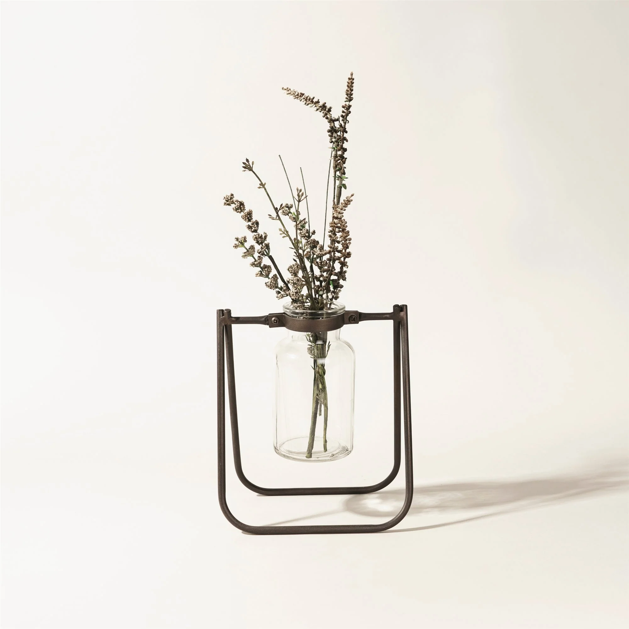 Hanging Glass Jar Vase with Metal Stand (Set of 2) - Image 4