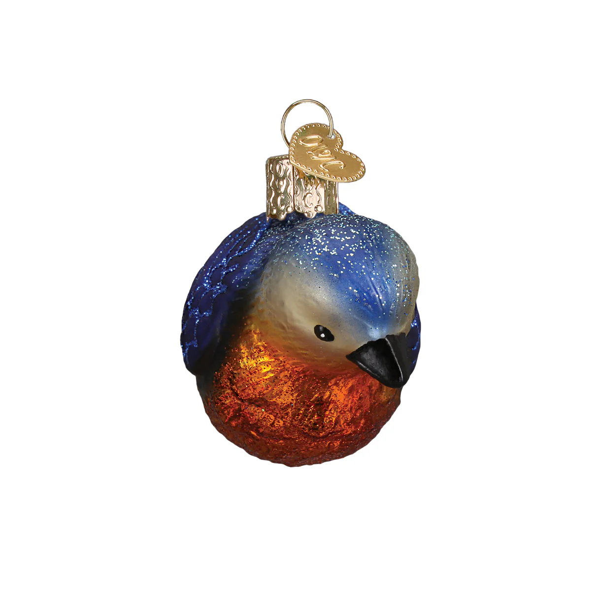 Hanging Western Bluebird Blown Glass Ornament - Image 5