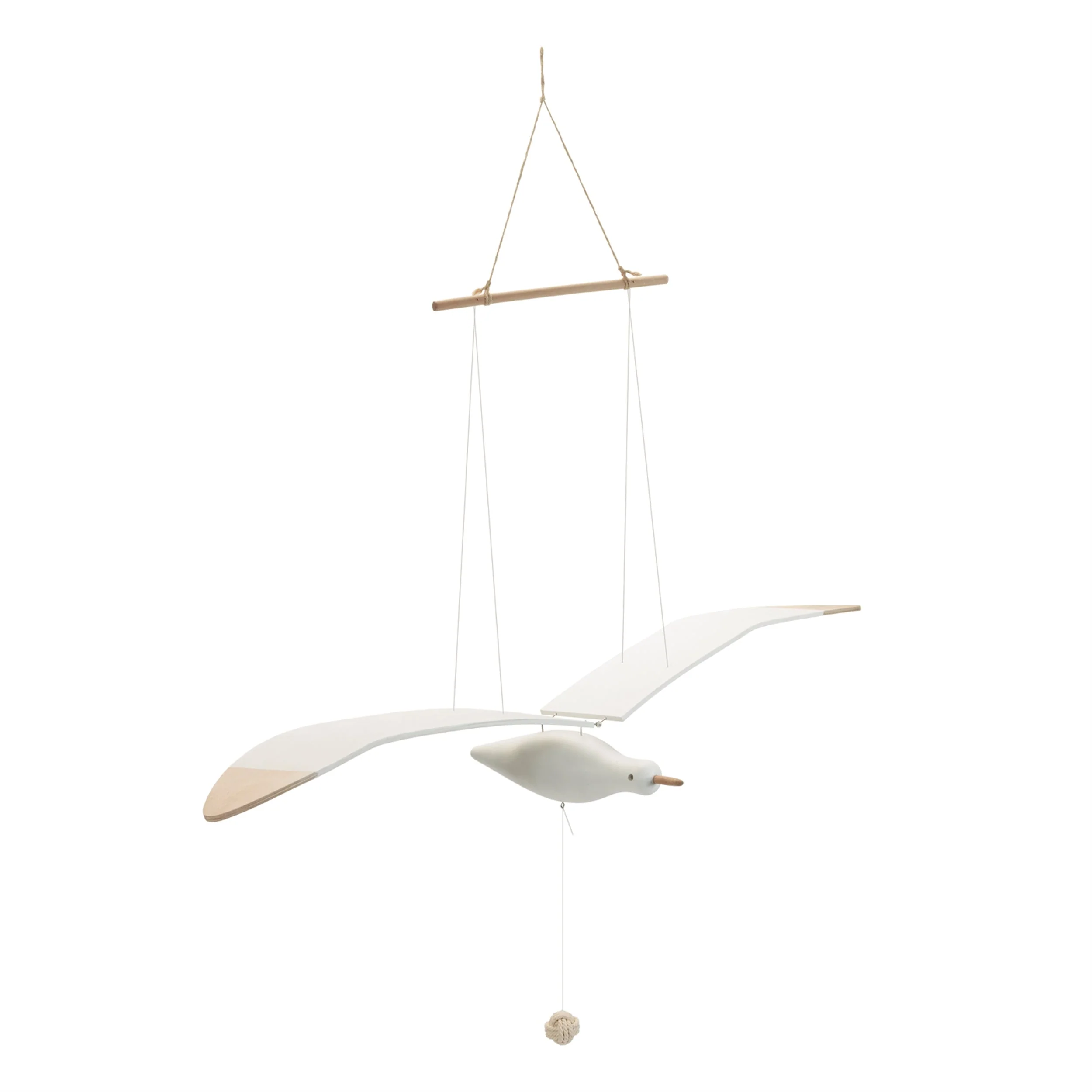 Hanging Wood Sea Bird Décor 37"h