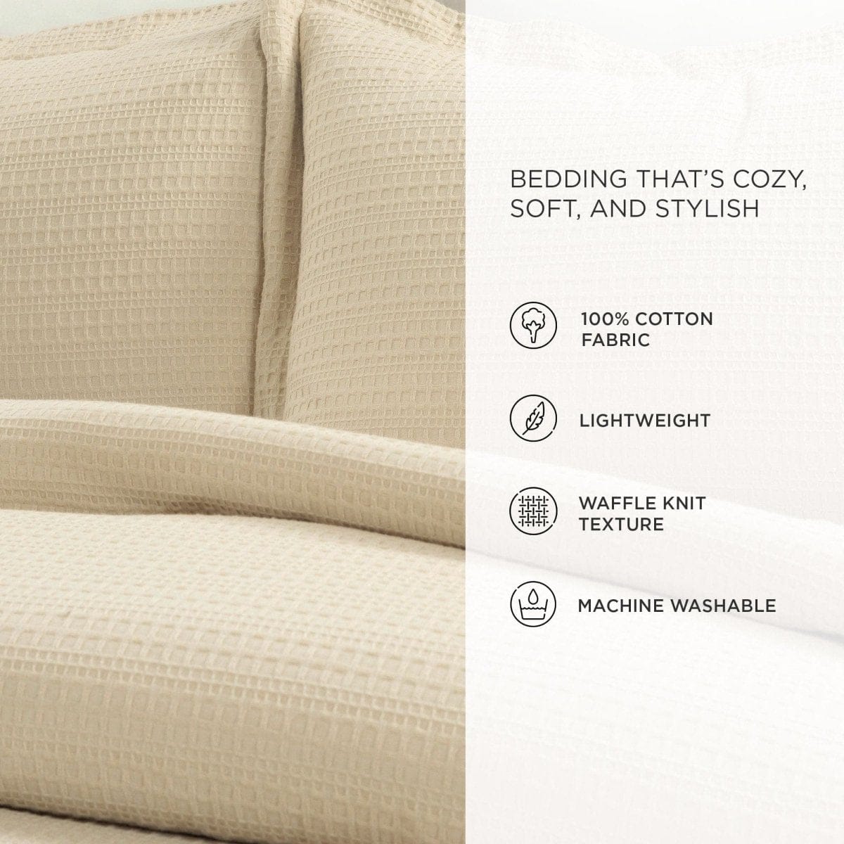Haniya Solid Waffle Woven Cotton Textured Comforter Set - Image 27