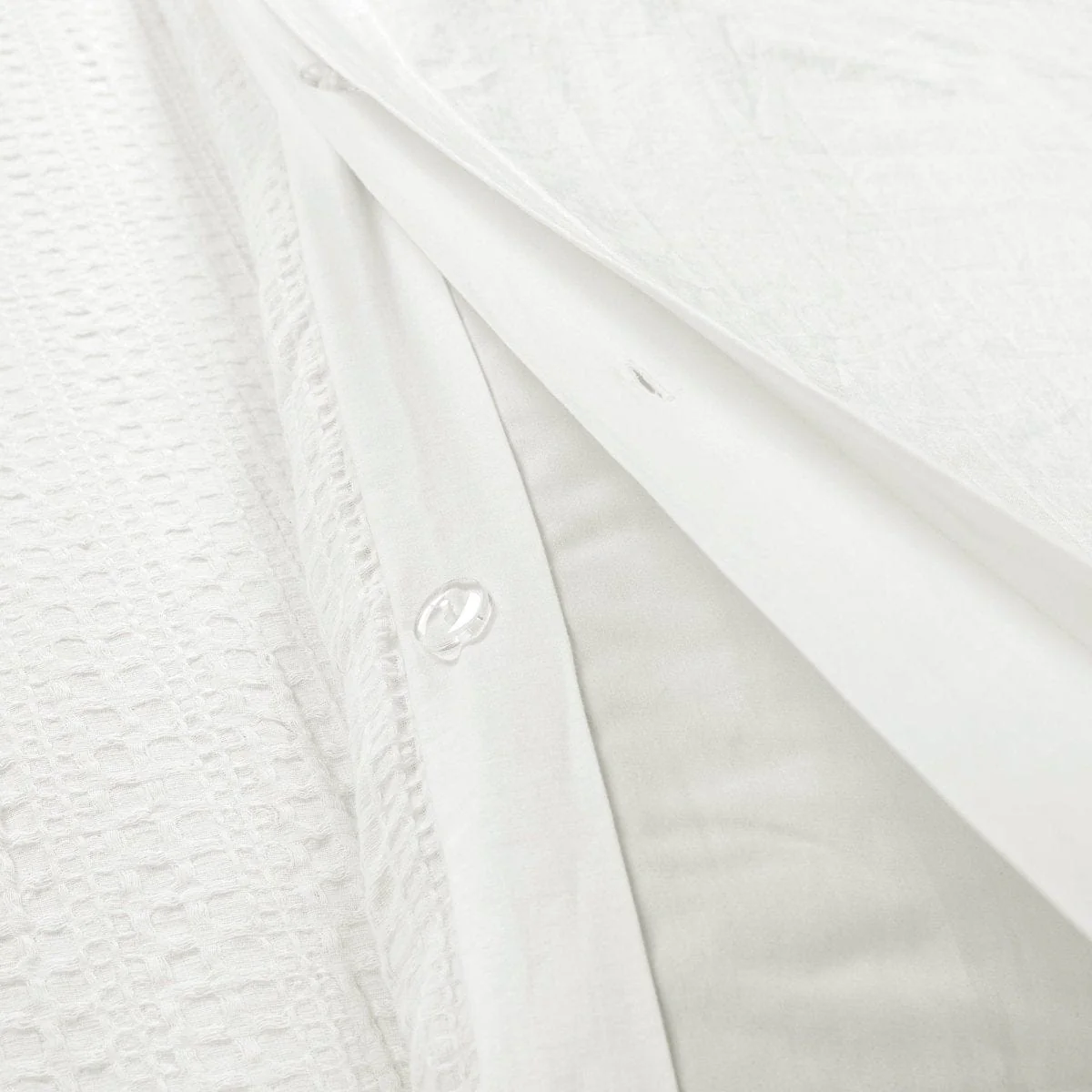 Haniya Solid Waffle Woven Cotton Textured Duvet Cover Set - Image 3