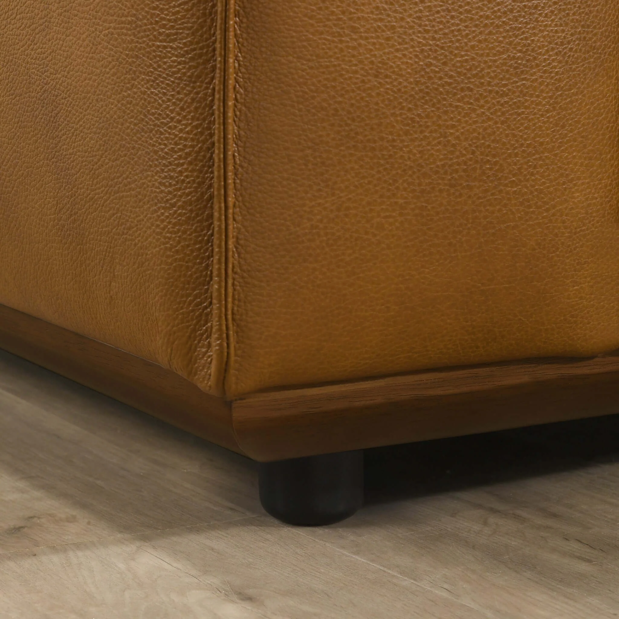 Hanky Genuine Tan Leather Sofa - Image 4