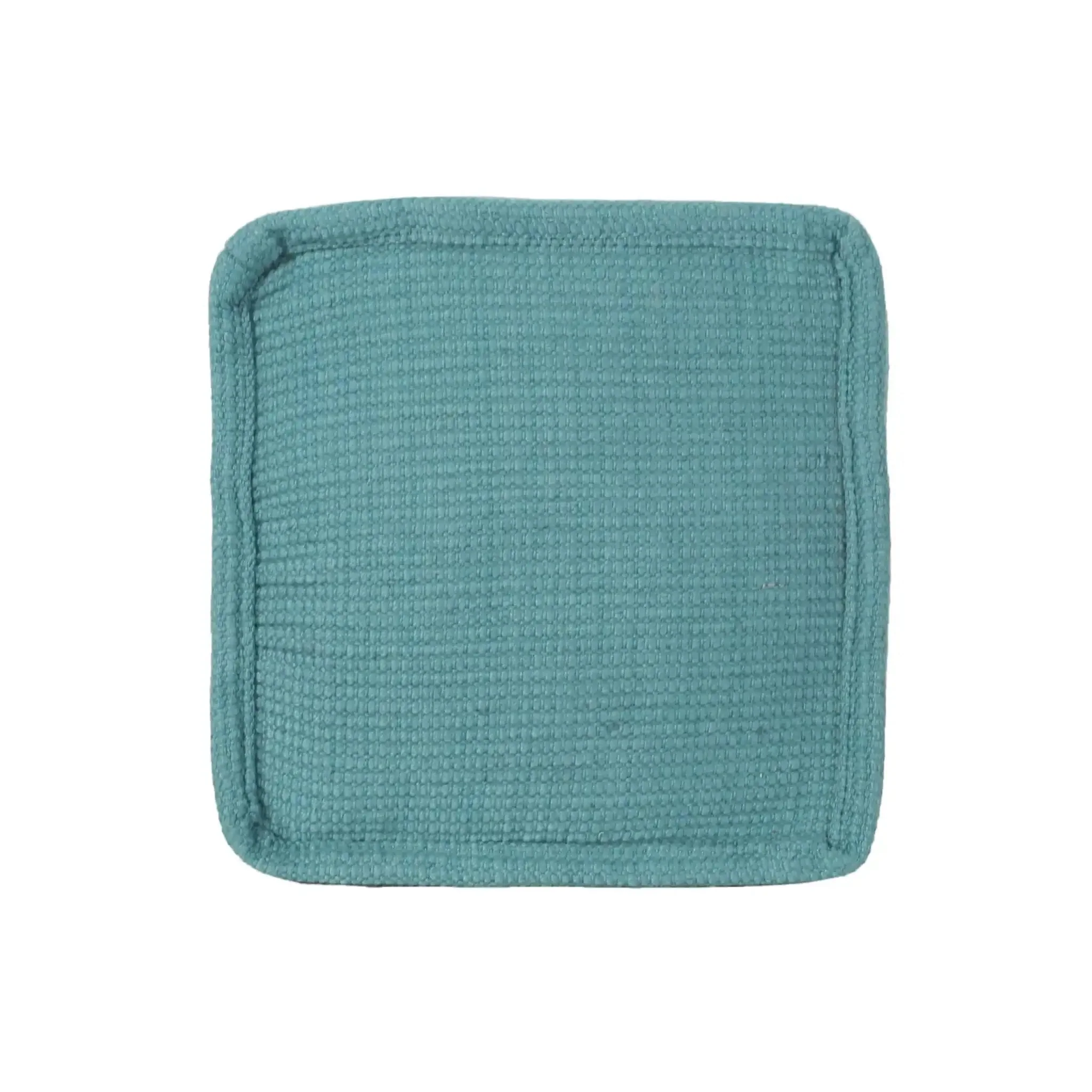 Hansolo Yarn Square Pouf Ottoman Or Floor Cushion - Teal - Image 3