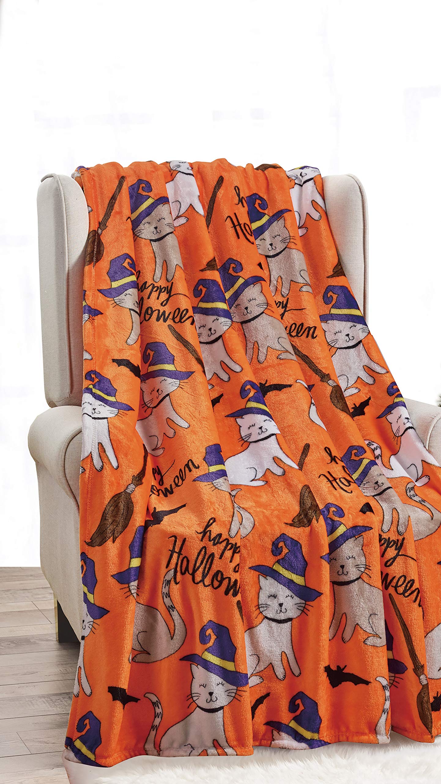 Happy Halloween Microplush Throw Blanket (50 X 60 Inch) - Pumpkins - Image 3