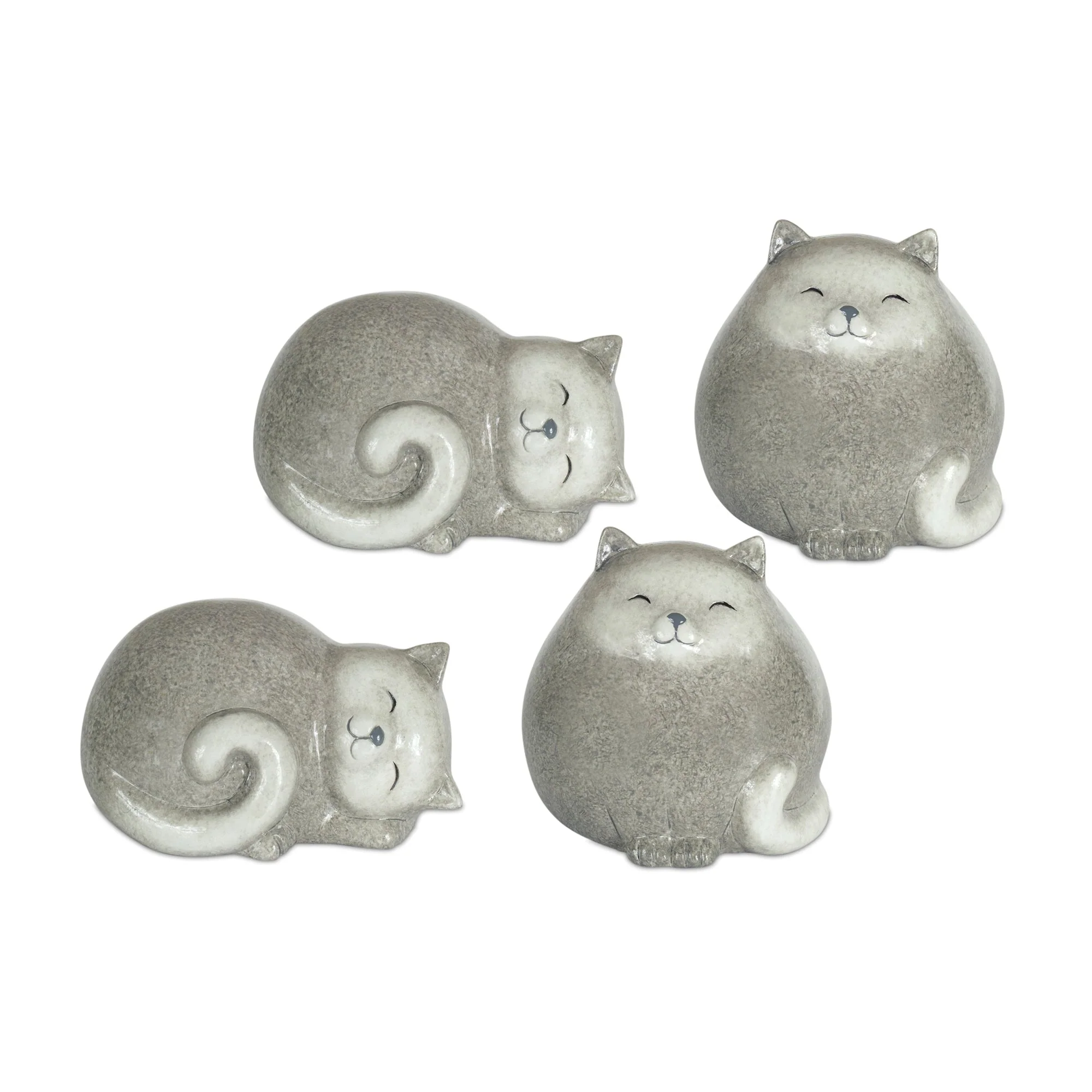 Happy terra cotta cat shelf sitter (set of 4)