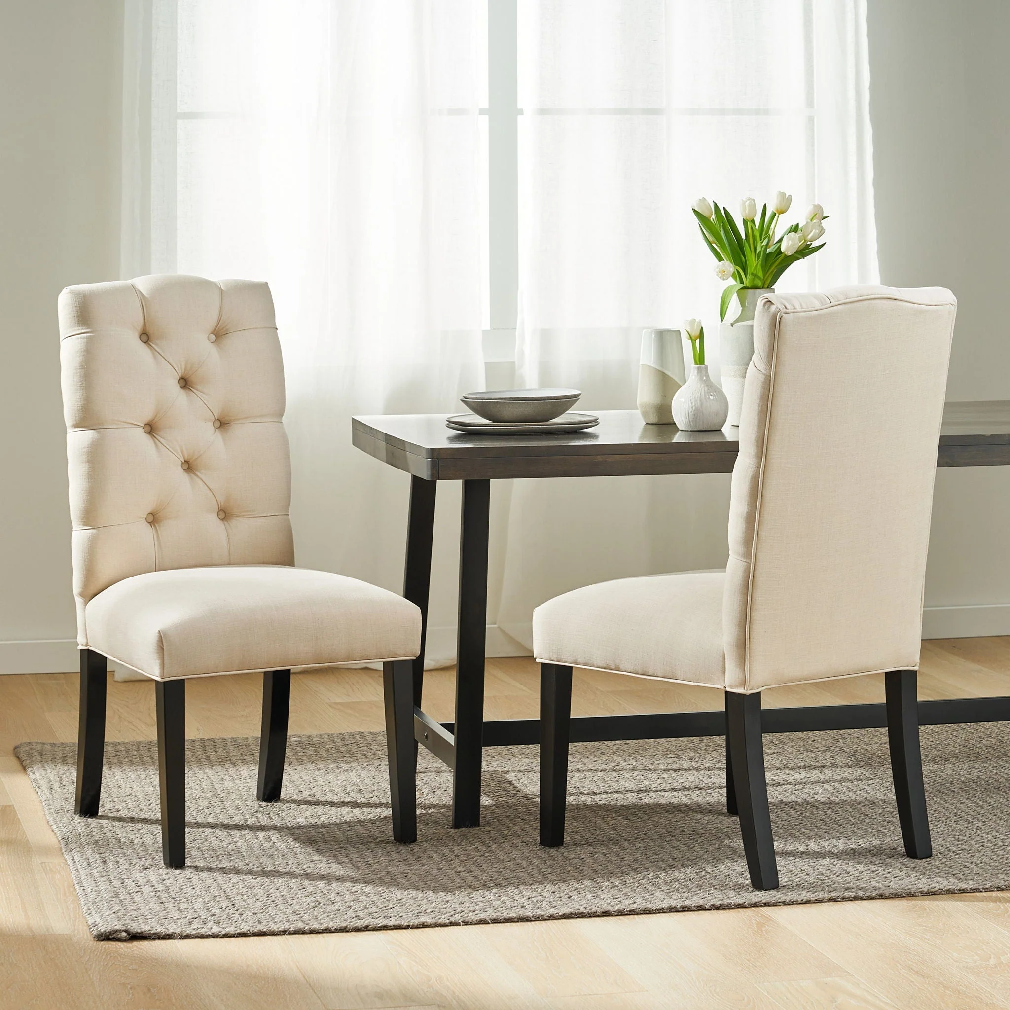 Harding - Tufted Dining Chair (Set of 2) - Natural - Image 3