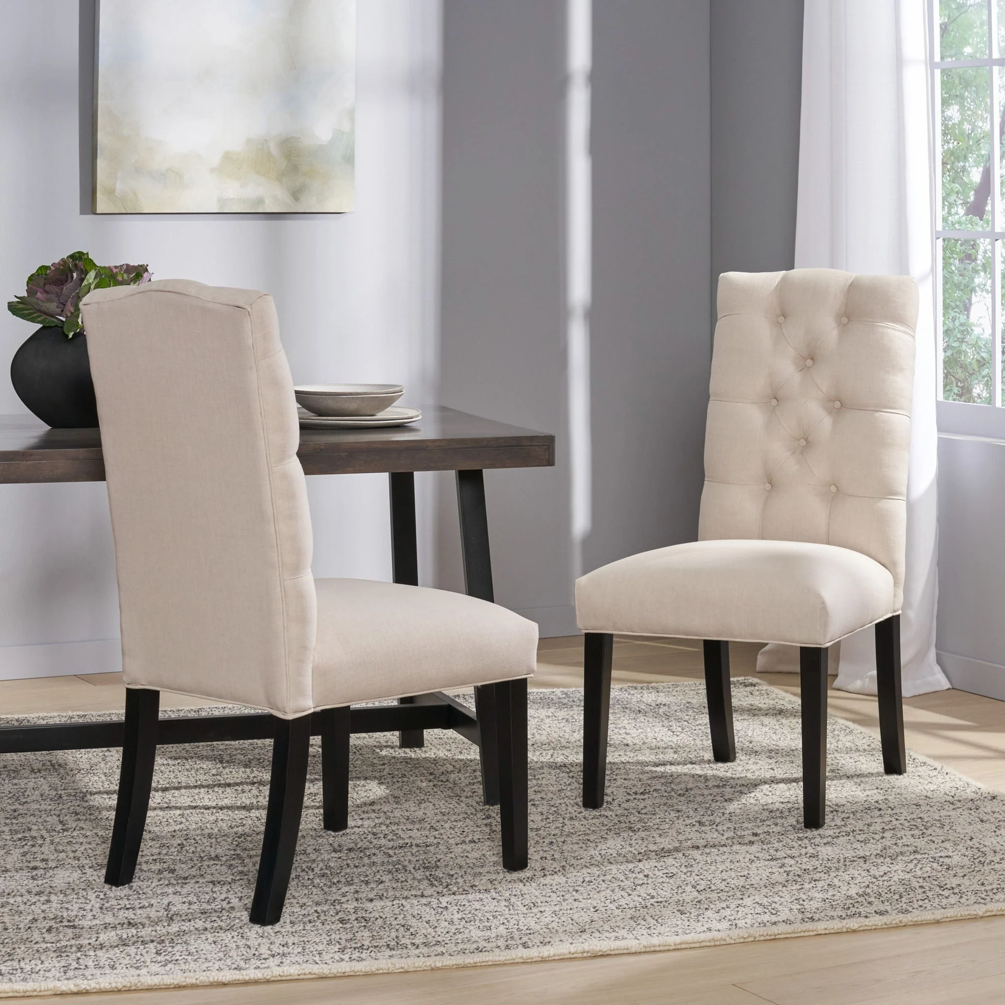 Harding - Tufted Dining Chair (Set of 2) - Natural - Image 4