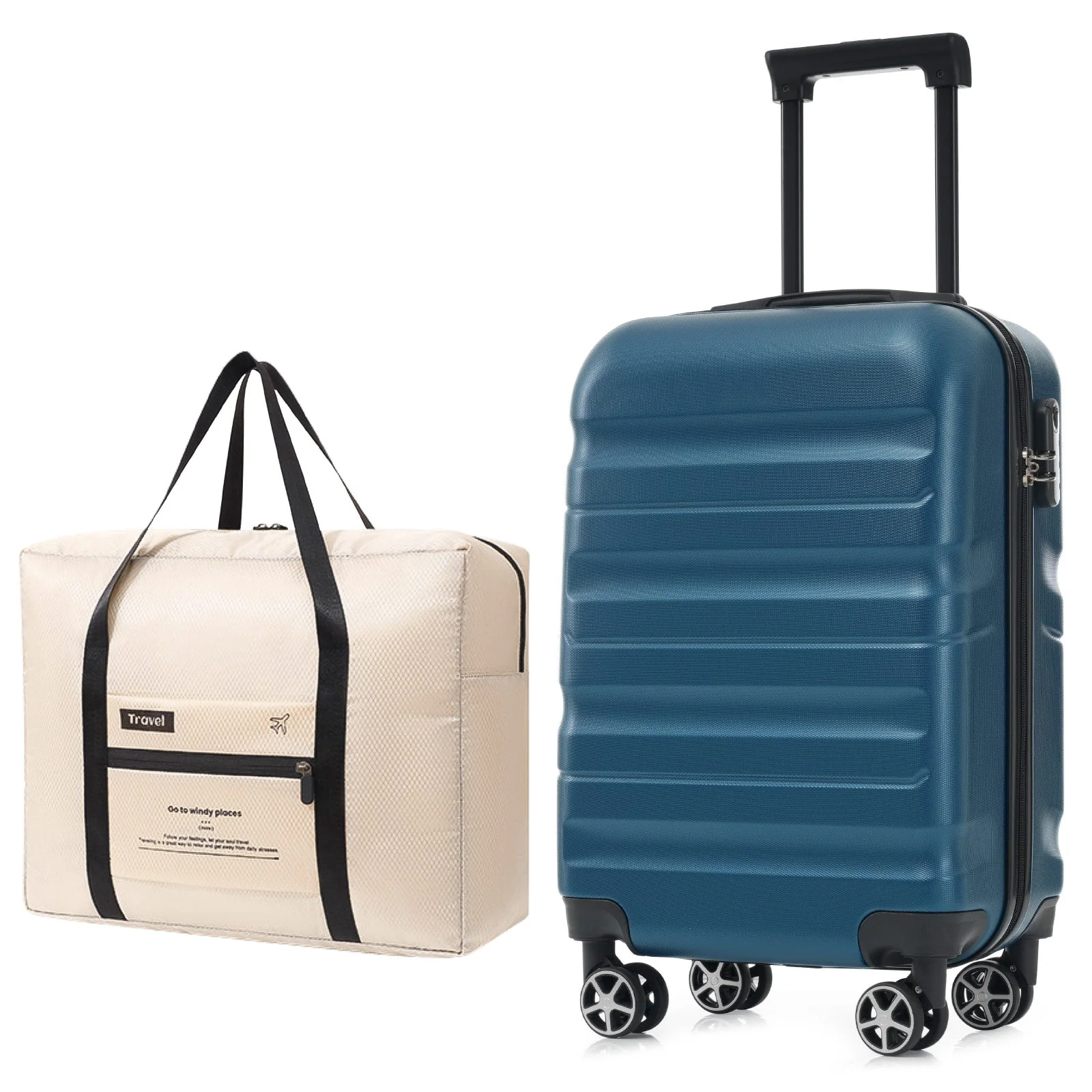 Hardshell ABS Carry-On Luggage Set with Spinner Wheels - Image 2