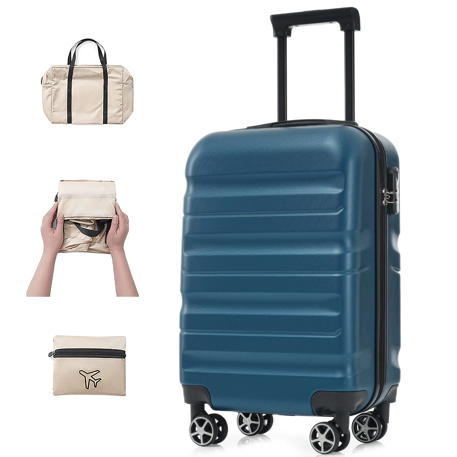 Hardshell ABS Carry-On Luggage Set with Spinner Wheels - Image 3