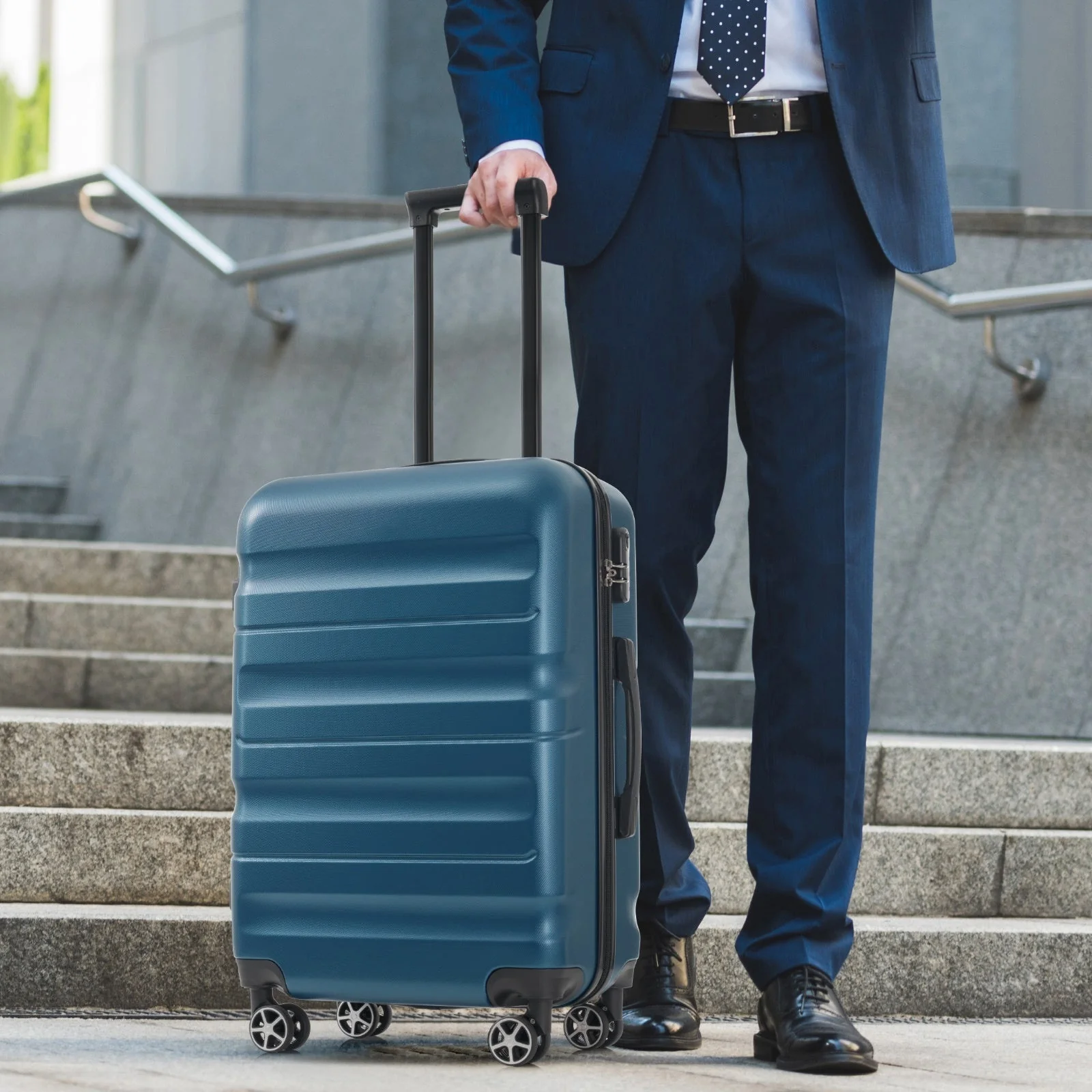 Hardshell ABS Luggage Set 24-Inch Spinner Suitcase with 2 Packing Cubes - Image 6