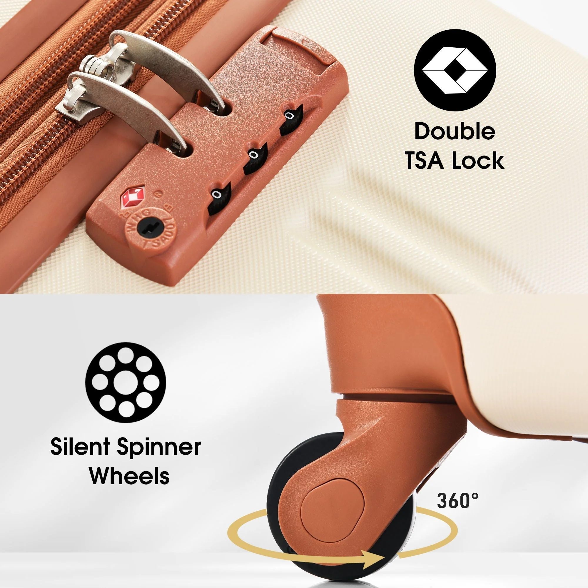 Hardshell Luggage Sets 2 Pieces with Spinner Suitcase and TSA Lock - Image 18