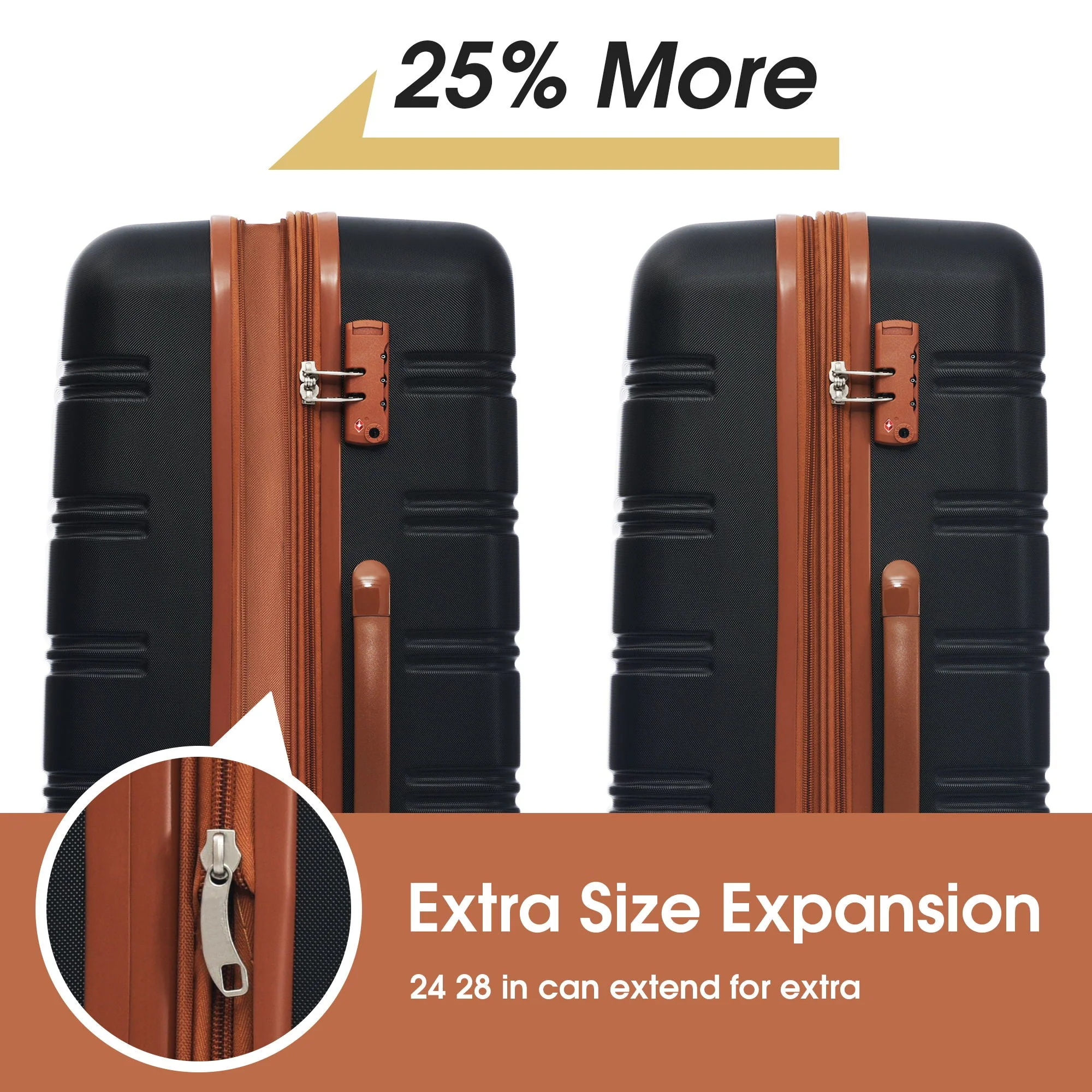 Hardshell Luggage Sets 2 Pieces with Spinner Suitcase and TSA Lock - Image 4