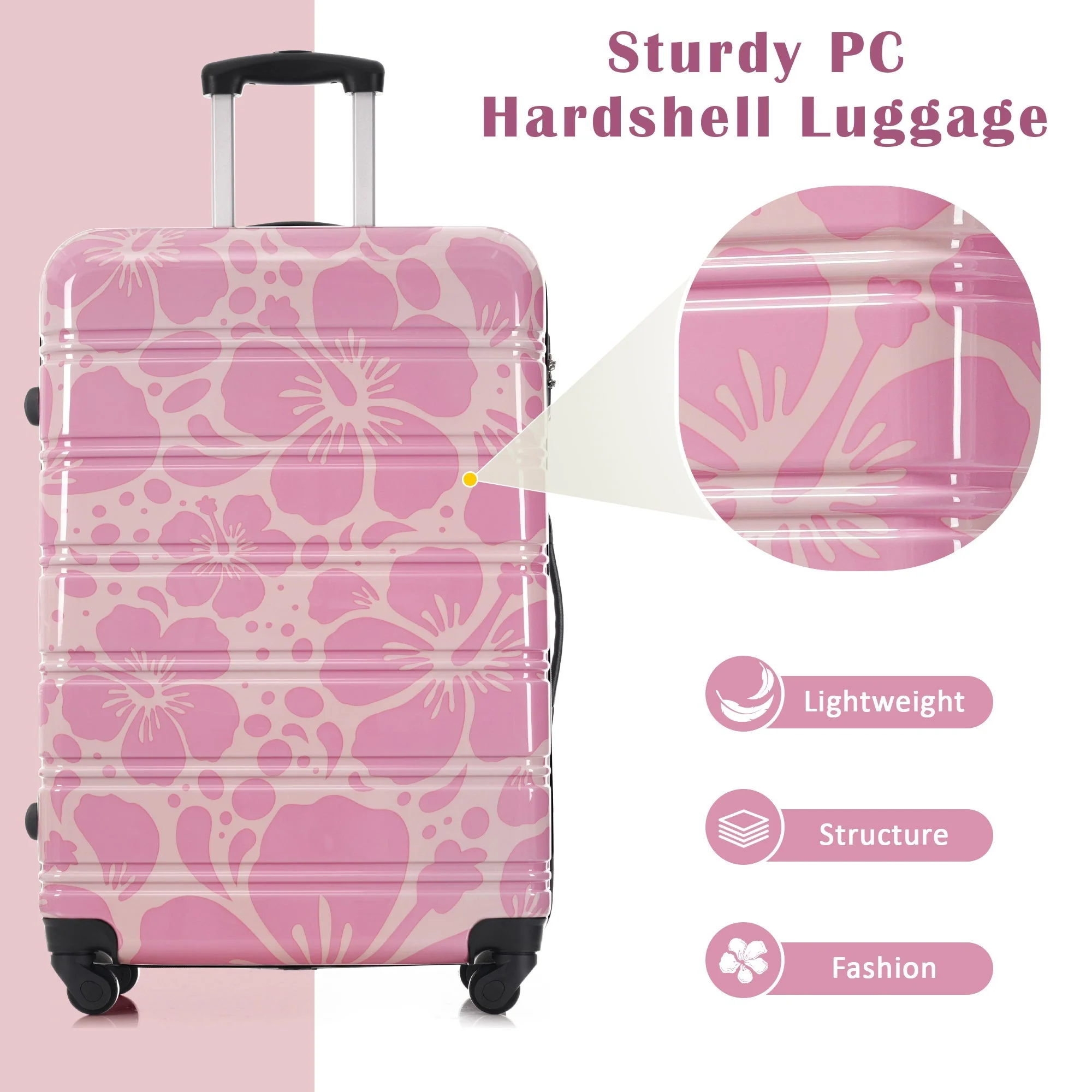 Hardshell Luggage Sets 3 Pcs Spinner Suitcase with TSA Lock - Image 4