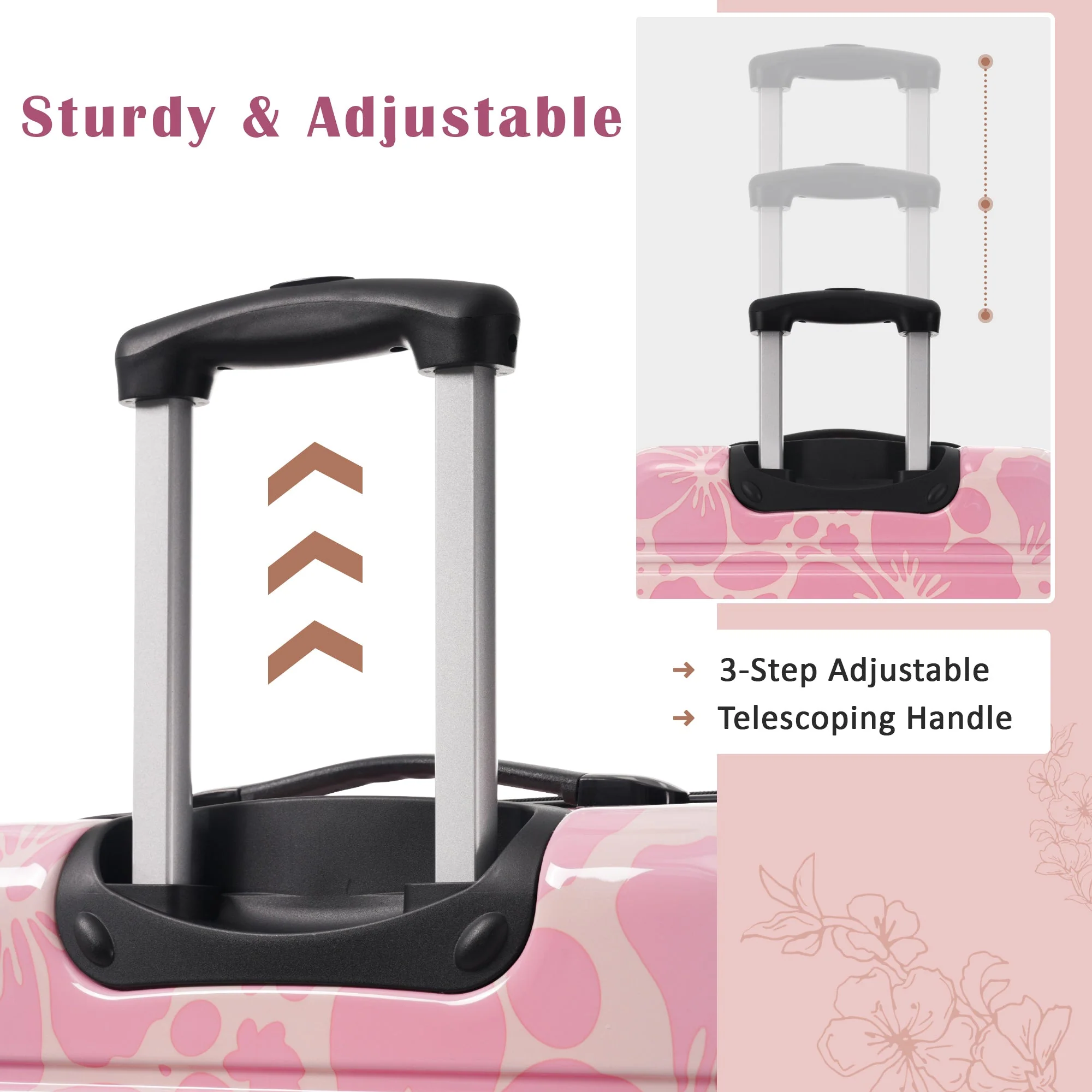 Hardshell Luggage Sets 3 Pcs Spinner Suitcase with TSA Lock - Image 5
