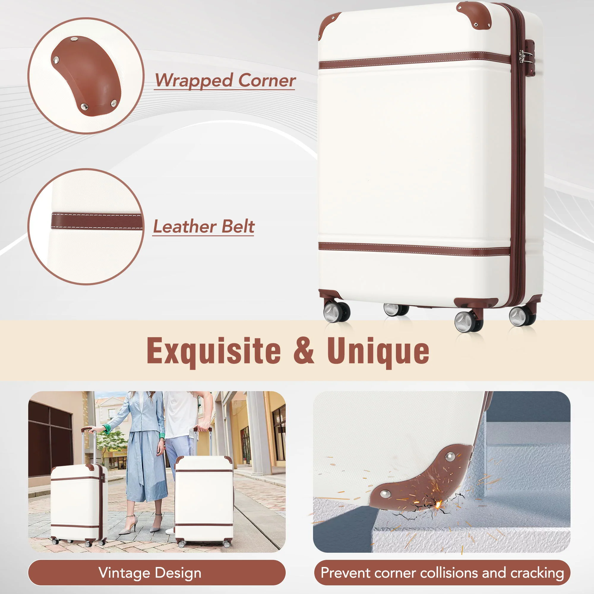 Hardshell Luggage Sets 4 Pieces 20" / 24" / 28" and Cosmetic Case - Image 11